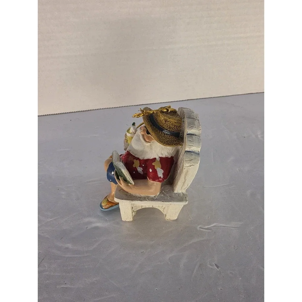 The Ganz Collection Beach Santa in Adirondack Chair Christmas Ornament Tropical
